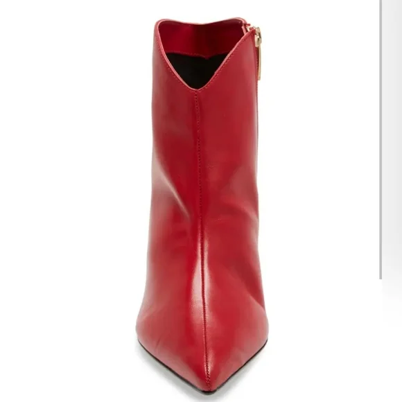 Edgy Chic Ted Baker London Red Leather Booties - Picture 7 of 16